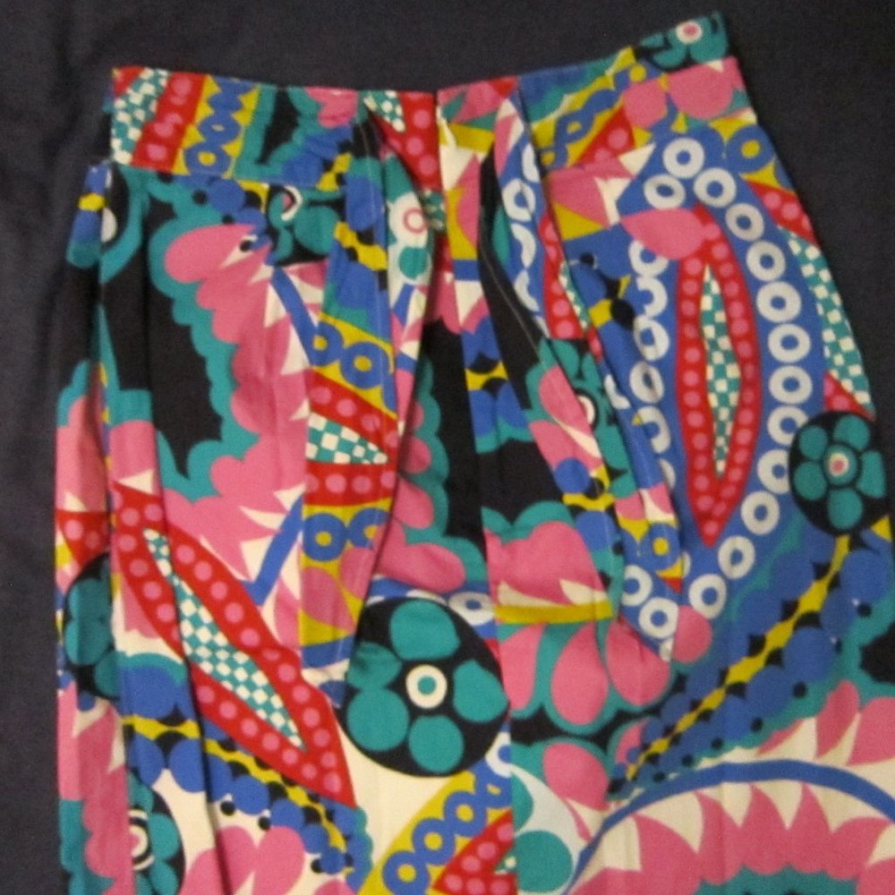 Bold Floral Midi Skirt in Pink & Blue - Picture 6 of 7
